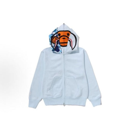 Bathing Shark and ape head print hoode BAPE bapexmilo co-branded double hat NextBlock