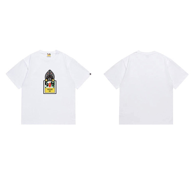 Bathing Shark and ape head print T Shirts NextBlock