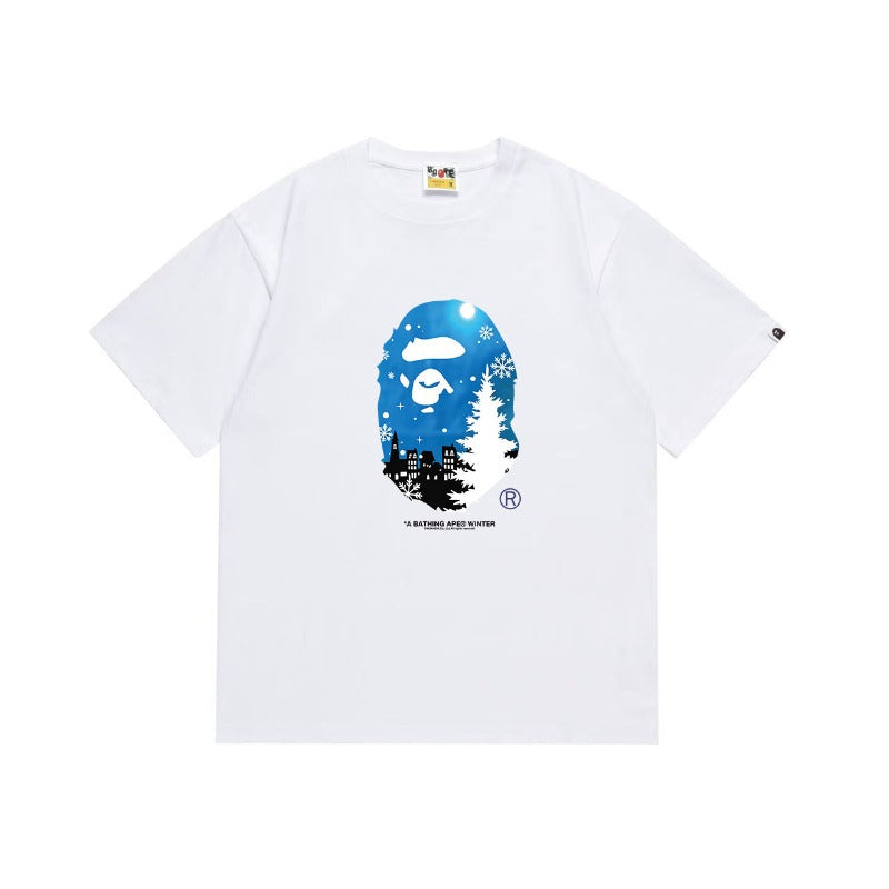 Bathing Shark and ape head print T Shirts NextBlock