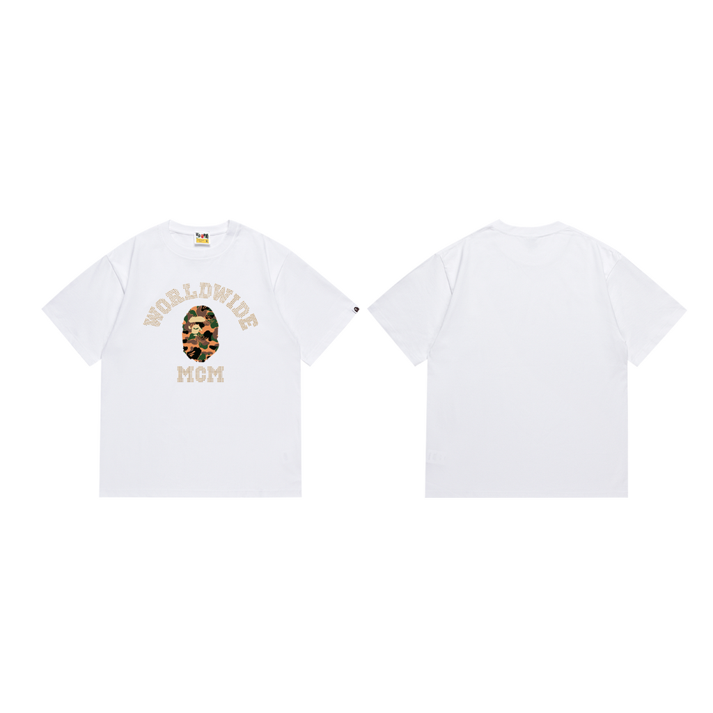 Bathing Shark and ape head print T-Shirt NextBlock
