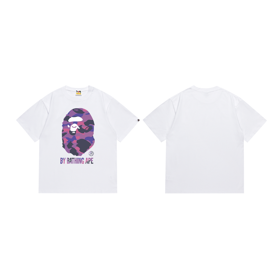 Bathing Shark and ape head print T-Shirt NextBlock