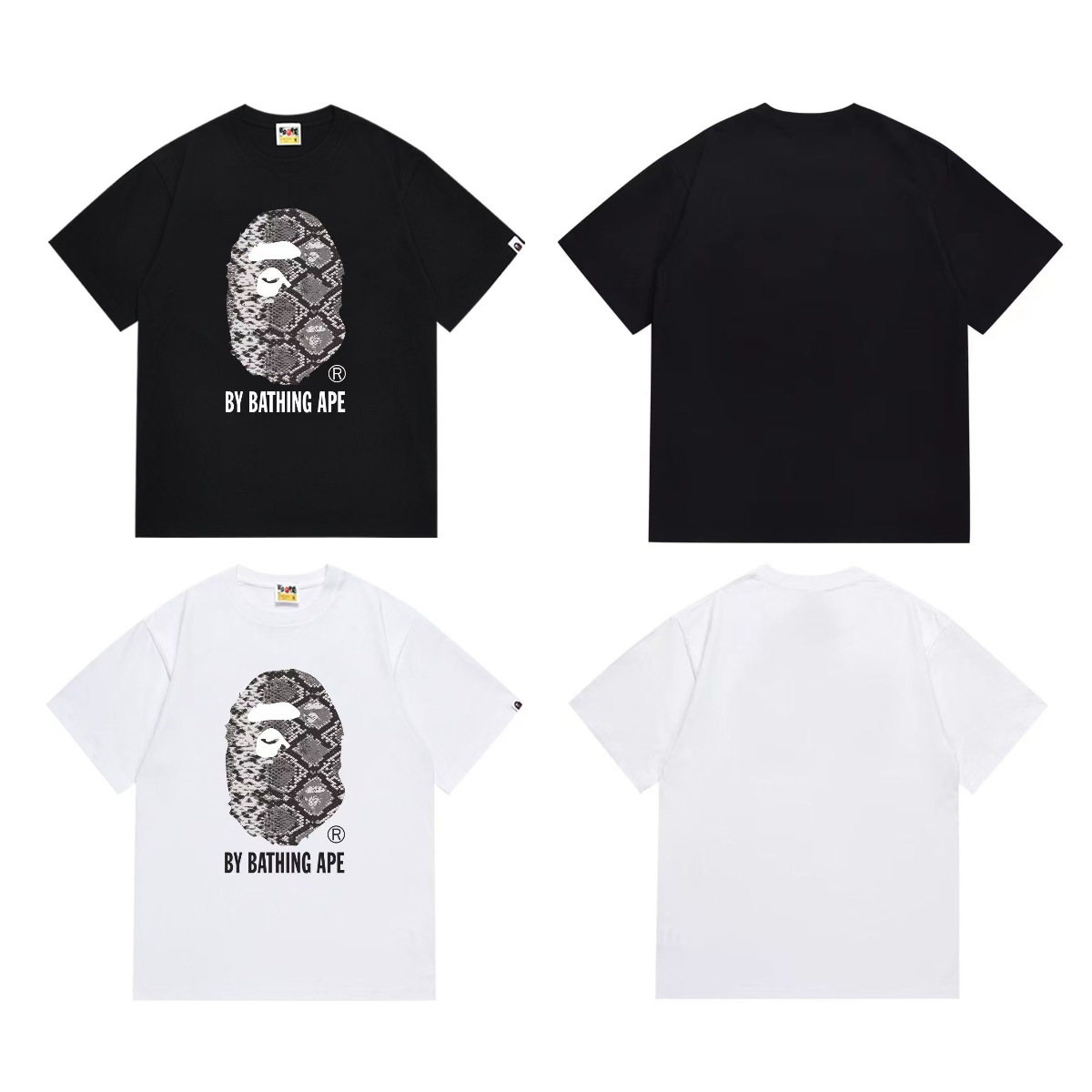 Bathing Shark and ape head print T-Shirt NextBlock