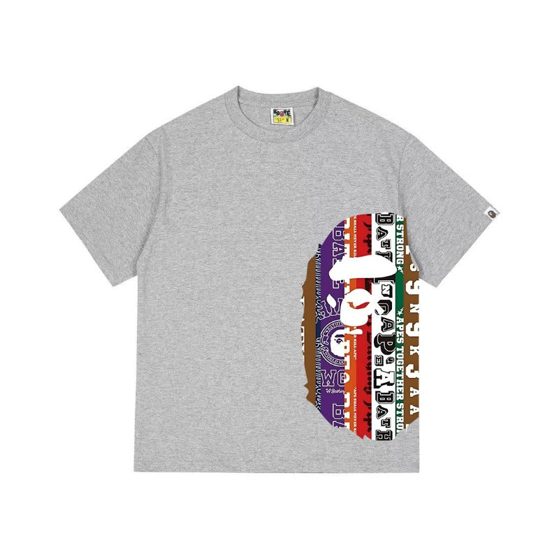 Bathing Shark and ape head print T Shirts NextBlock