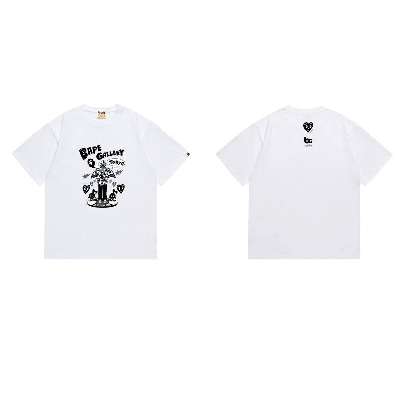 Bathing Shark and ape head print T Shirts NextBlock