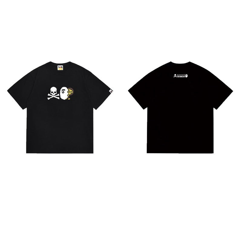 Bathing Shark and ape head print T Shirts NextBlock