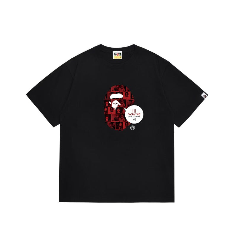 Bathing Shark and ape head print T Shirts NextBlock