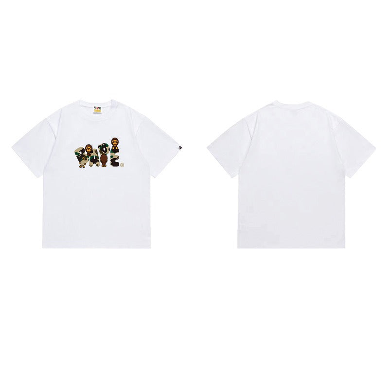 Bathing Shark and ape head print T Shirts NextBlock