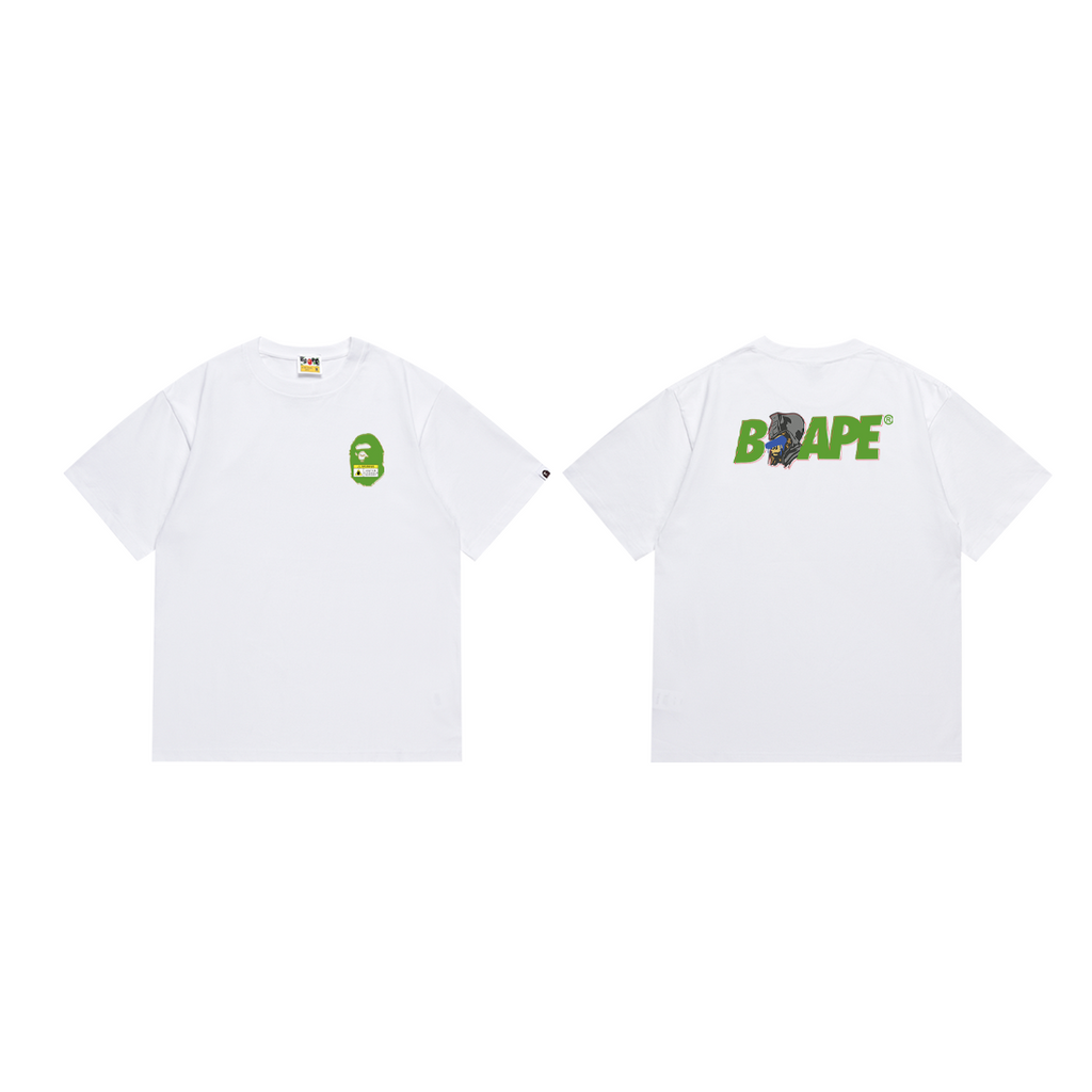 Bathing Shark and ape head print T-Shirt NextBlock