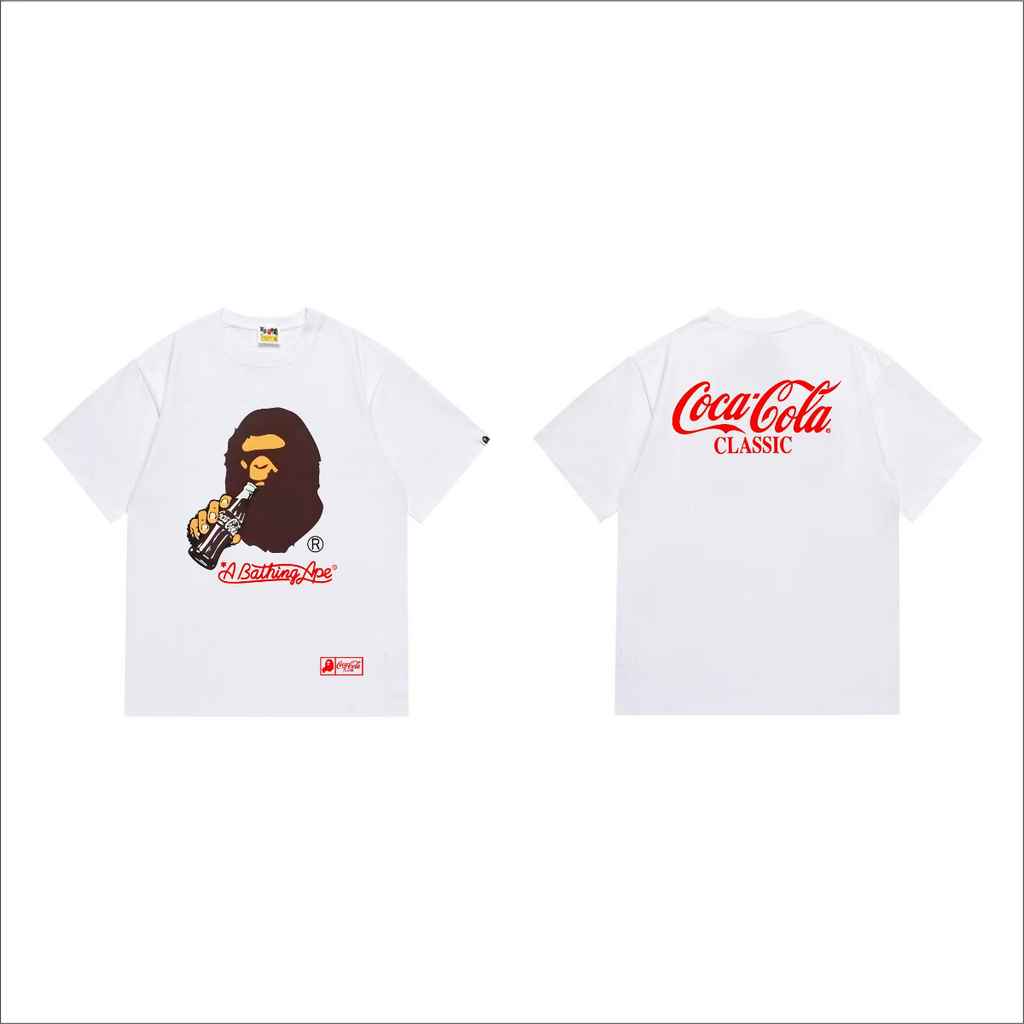 Bathing Shark and ape head print T-Shirt NextBlock