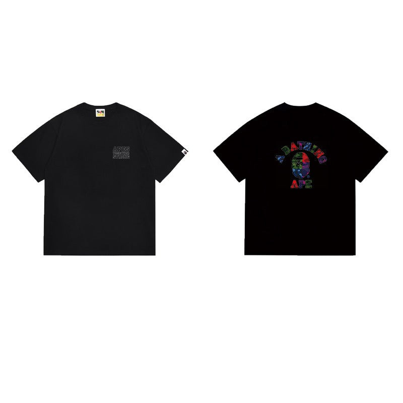 Bathing Shark and ape head print T Shirts NextBlock