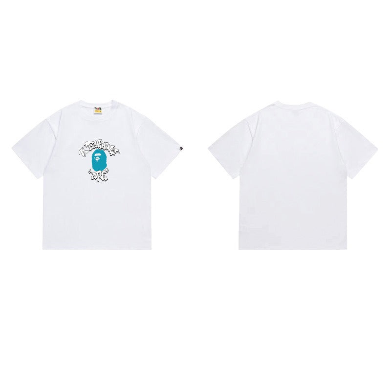 Bathing Shark and ape head print T Shirts NextBlock