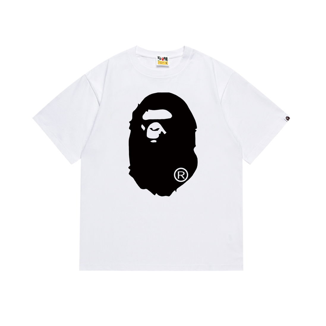 Bathing Shark and ape head print T-Shirt NextBlock