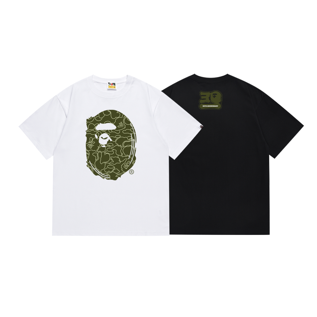 Bathing Shark and ape head print T-Shirt NextBlock