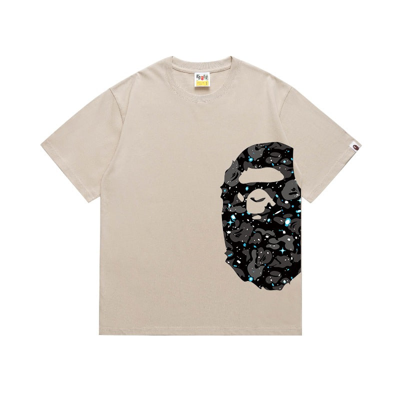 Bathing Shark and ape head print T Shirts NextBlock