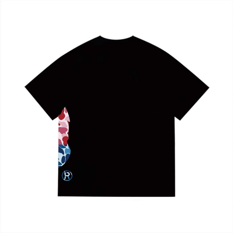 Bathing Shark and ape head print T Shirts NextBlock