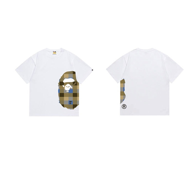 Bathing Shark and ape head print T Shirts NextBlock