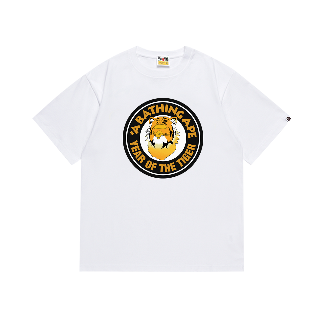 Bathing Shark and ape head print T-Shirt NextBlock