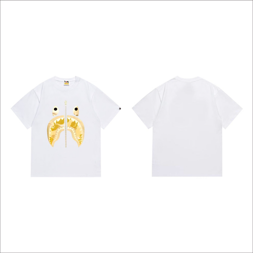 Bathing Shark and ape head print T-Shirt NextBlock