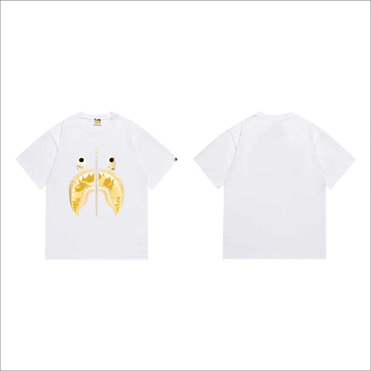 Bathing Shark and ape head print T-Shirt NextBlock