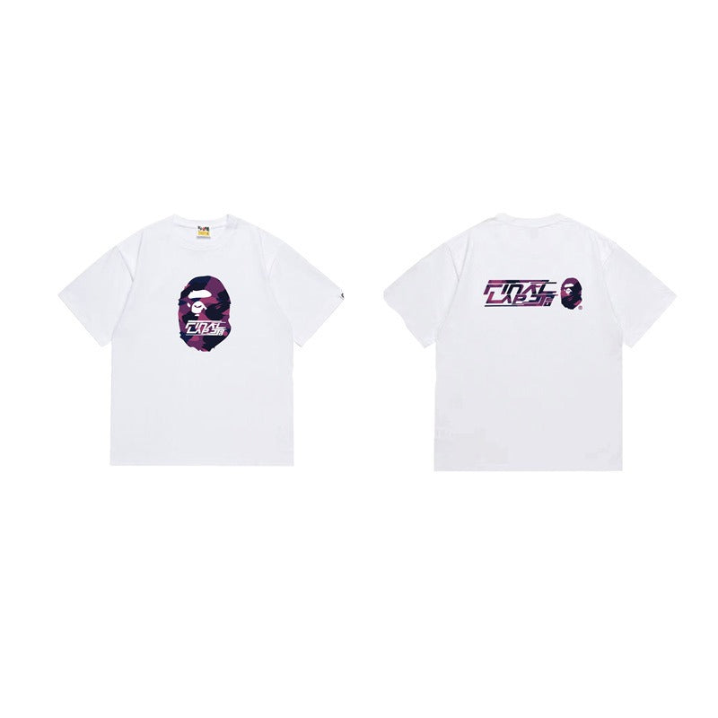 Bathing Shark and ape head print T Shirts NextBlock