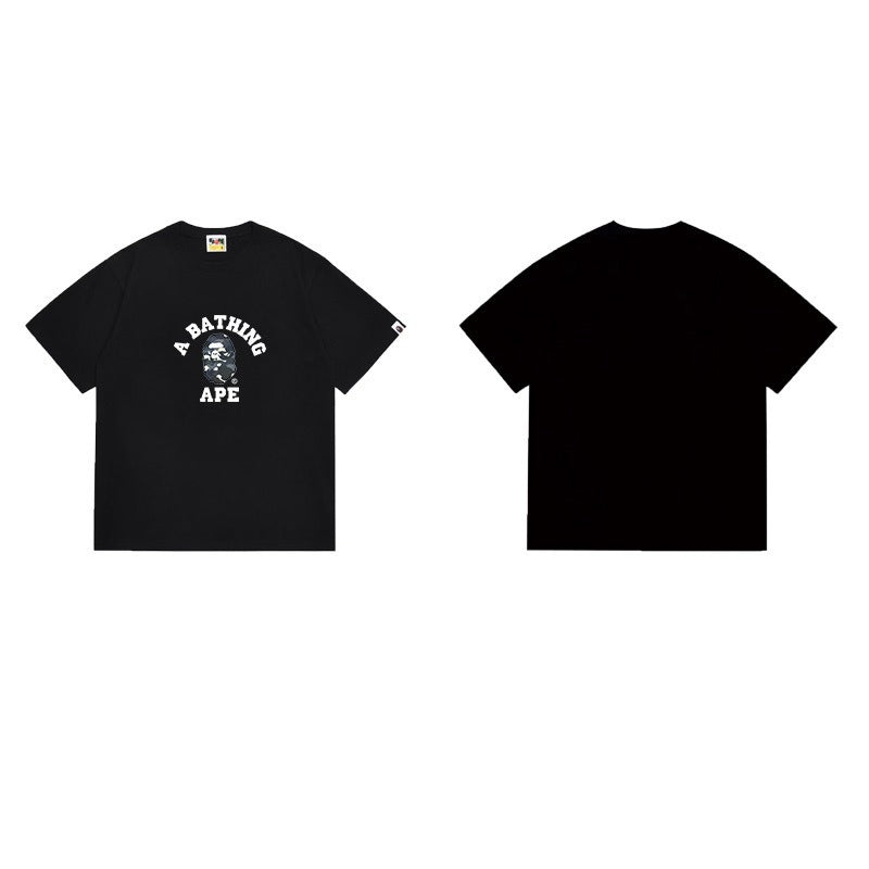 Bathing Shark and ape head print T Shirts NextBlock