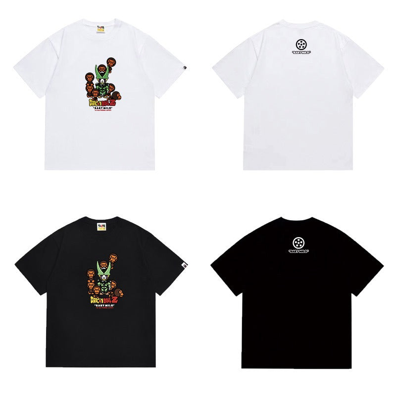 Bathing Shark and ape head print T Shirts NextBlock