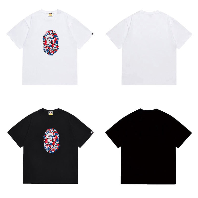 Bathing Shark and ape head print T Shirts NextBlock