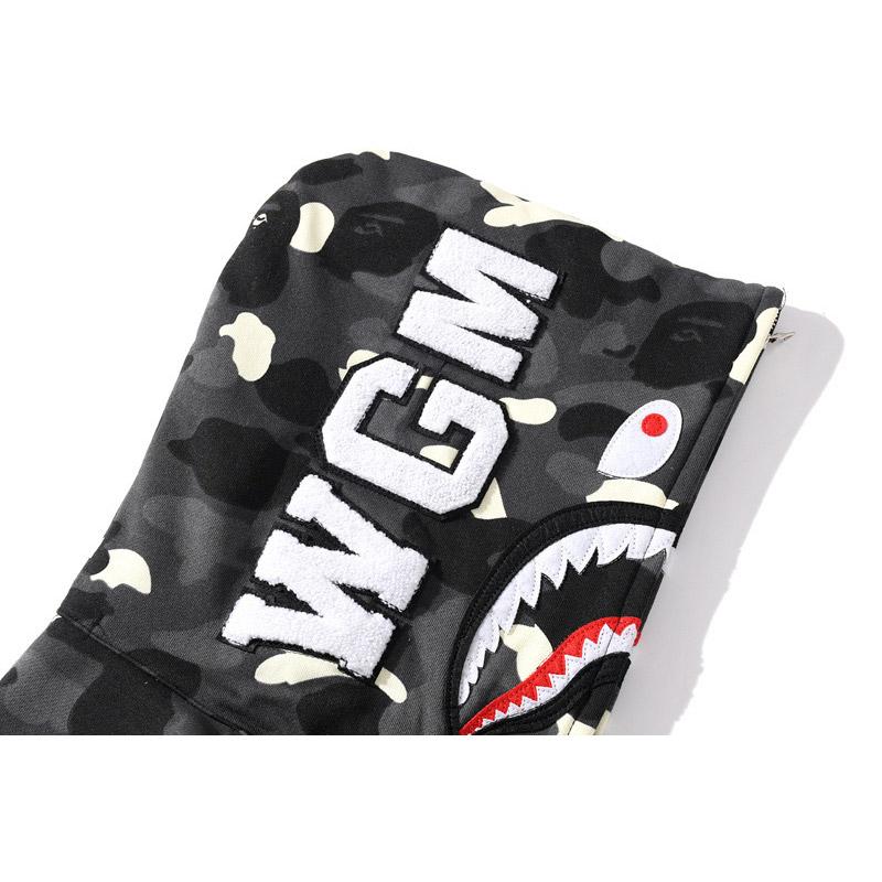 Bathing Shark and ape head print Hoodie Men's and Women's Luminous Spot Camouflage Sweater NextBlock
