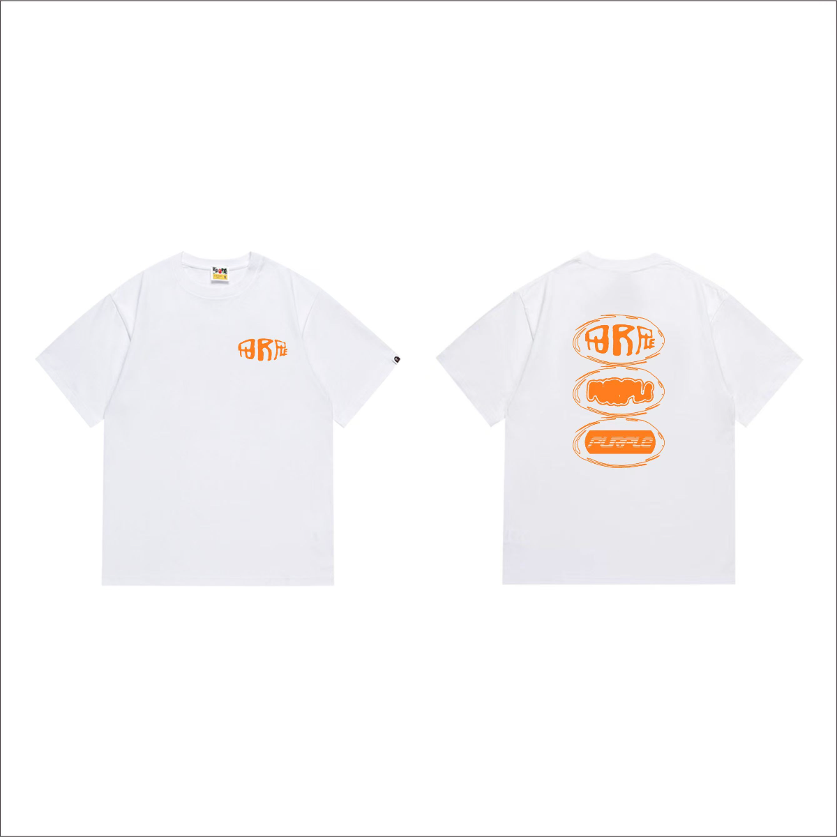 Bathing Shark and ape head print T-Shirt NextBlock