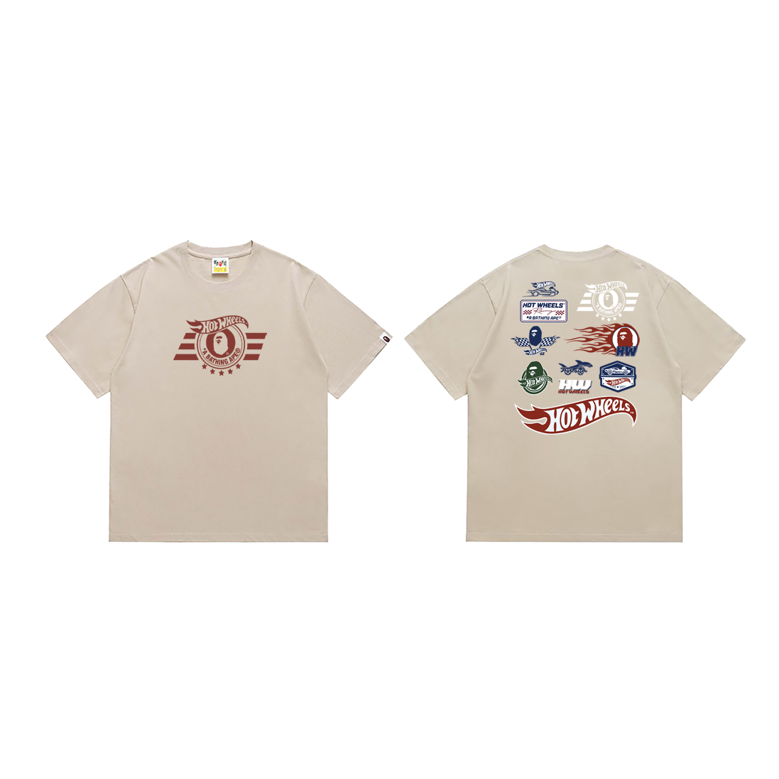 Bathing Shark and ape head print T-Shirt NextBlock