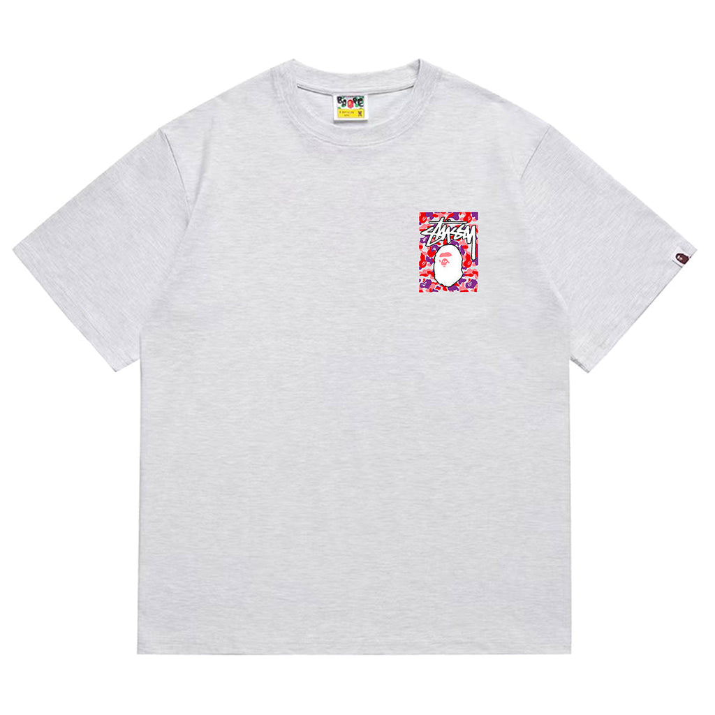 Bathing Shark and ape head print T-Shirt NextBlock