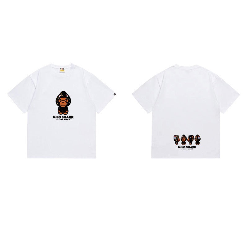 Bathing Shark and ape head print T Shirts NextBlock