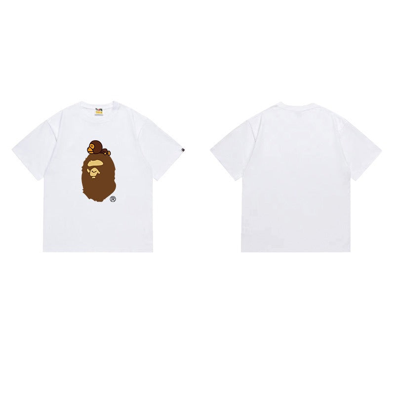 Bathing Shark and ape head print T Shirts NextBlock