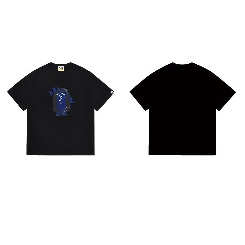 Bathing Shark and ape head print T Shirts NextBlock