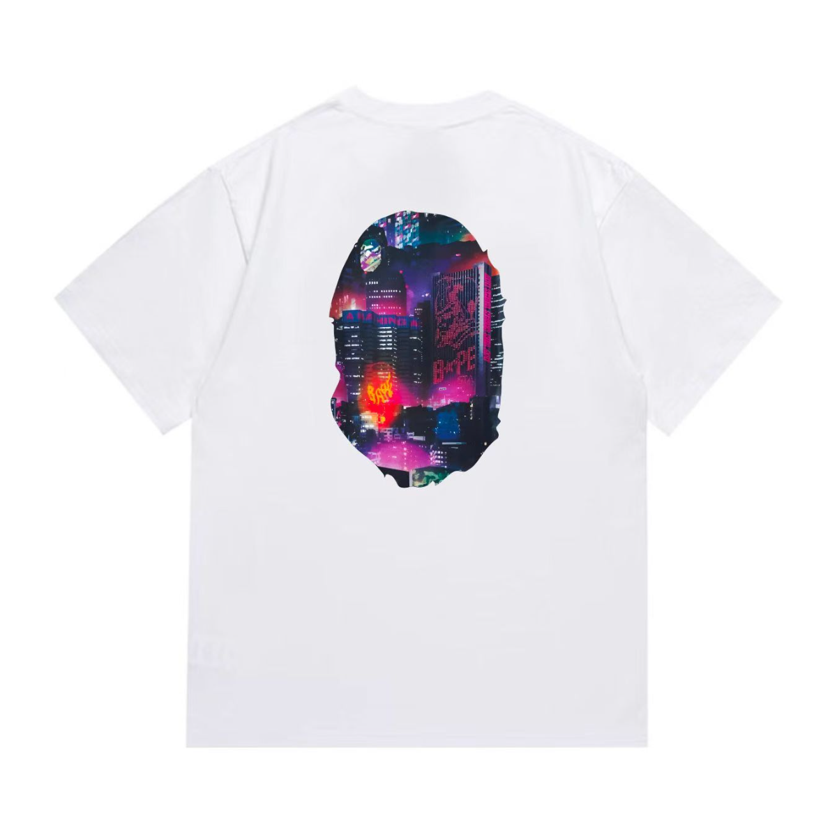 Bathing Shark and ape head print T-Shirt NextBlock