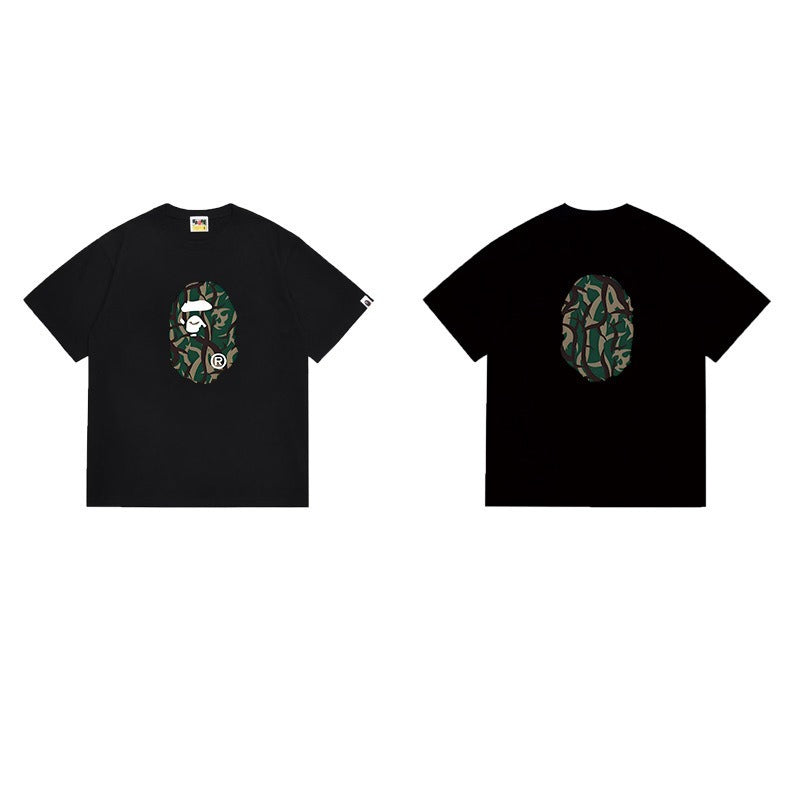 Bathing Shark and ape head print T Shirts NextBlock