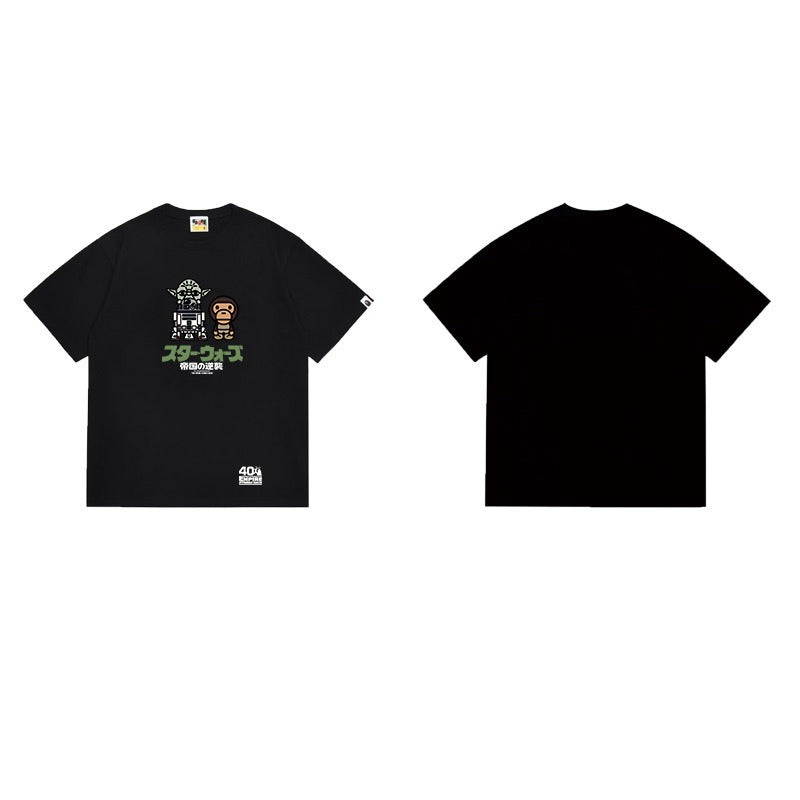 Bathing Shark and ape head print T Shirts NextBlock