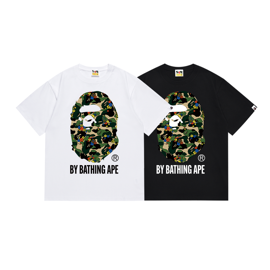 Bathing Shark and ape head print T Shirts NextBlock