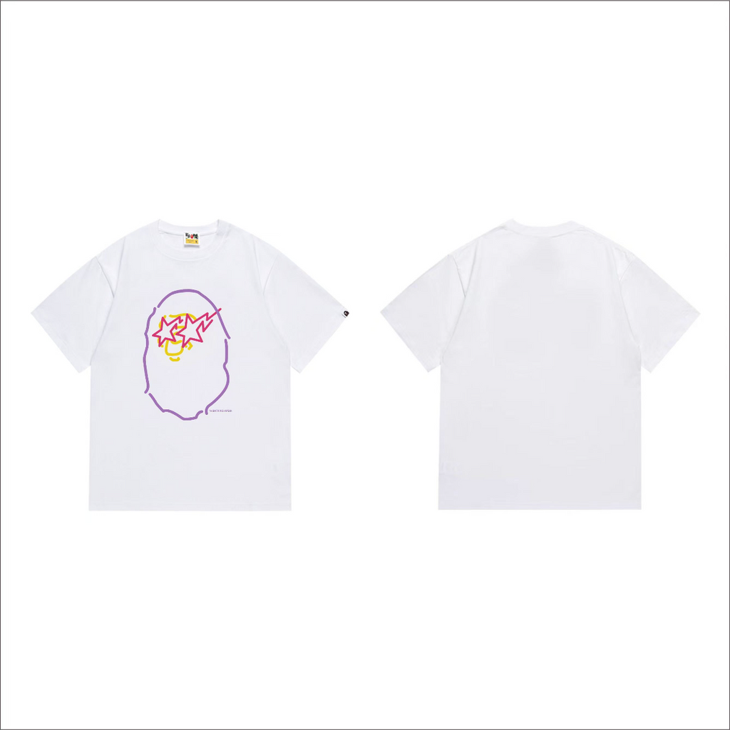 Bathing Shark and ape head print T-Shirt NextBlock