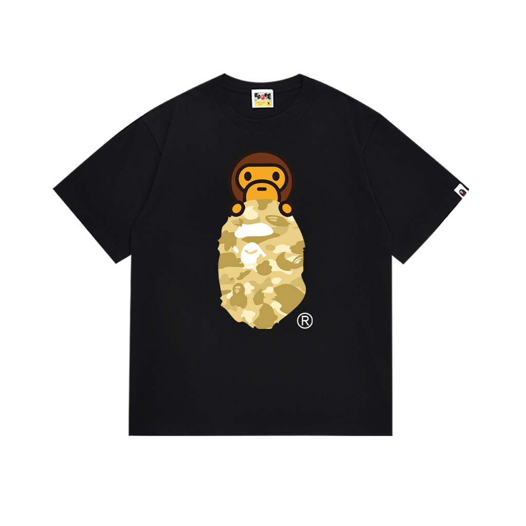 Bathing Shark and ape head print T-Shirt NextBlock
