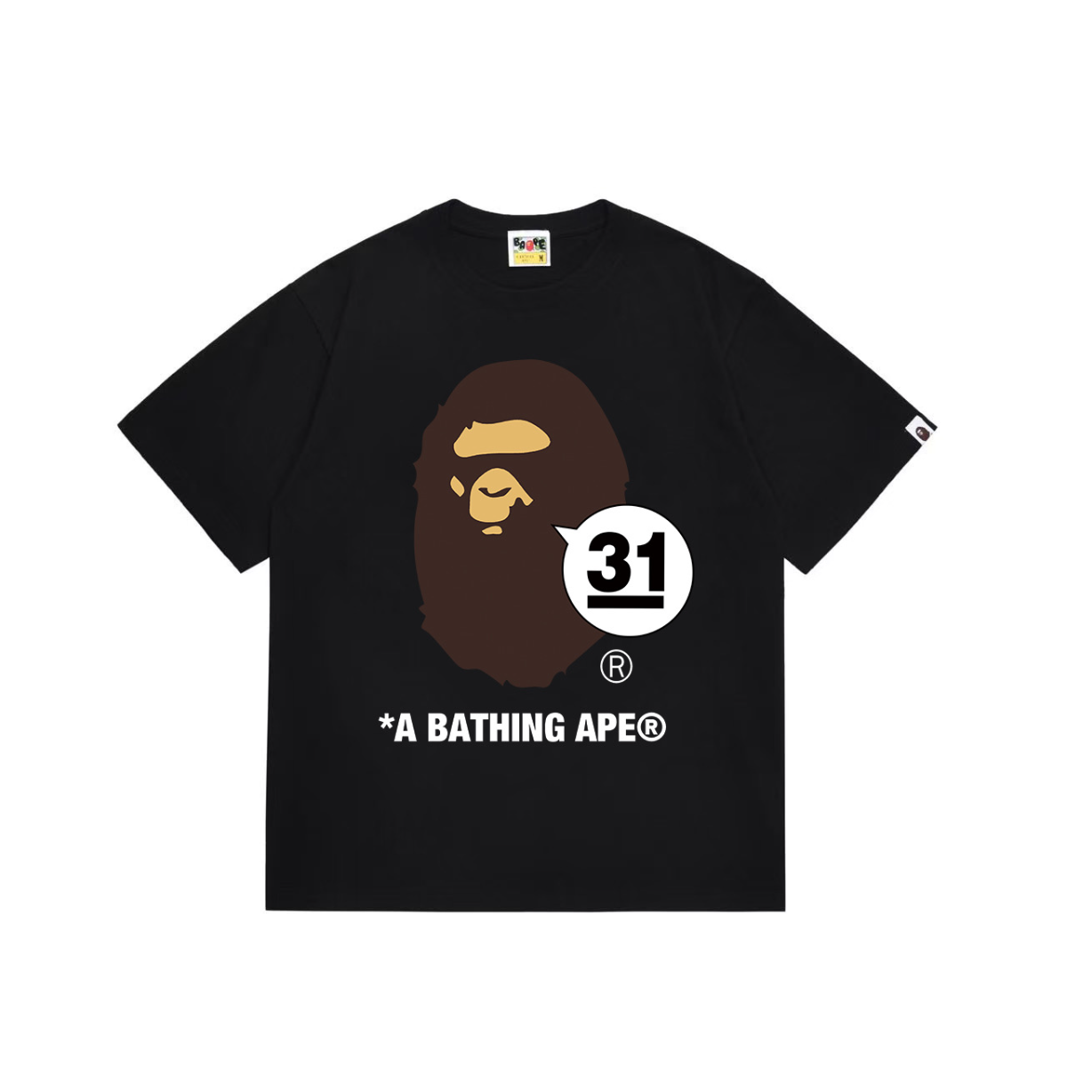 Bathing Shark and ape head print T-Shirt NextBlock