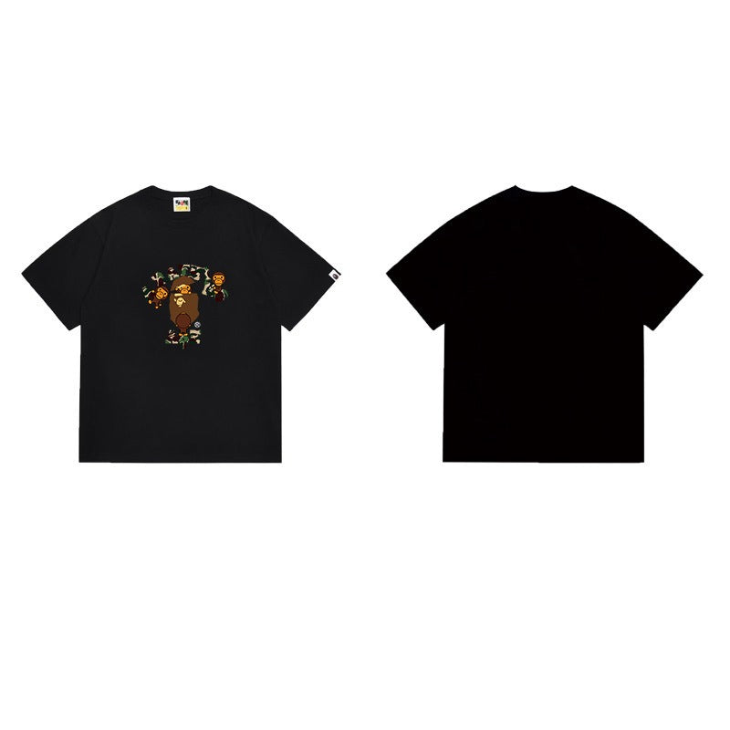 Bathing Shark and ape head print T Shirts NextBlock