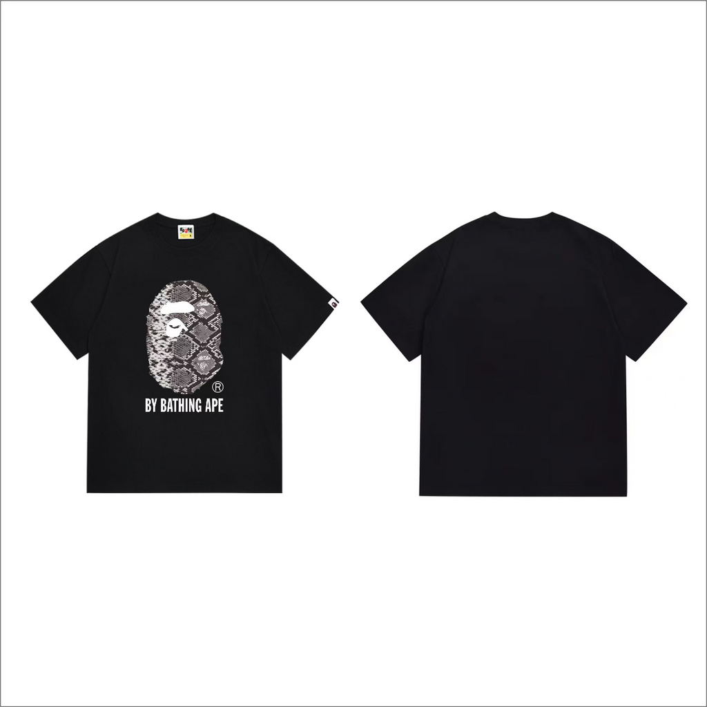 Bathing Shark and ape head print T-Shirt NextBlock