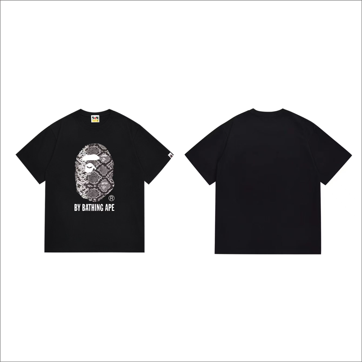 Bathing Shark and ape head print T-Shirt NextBlock