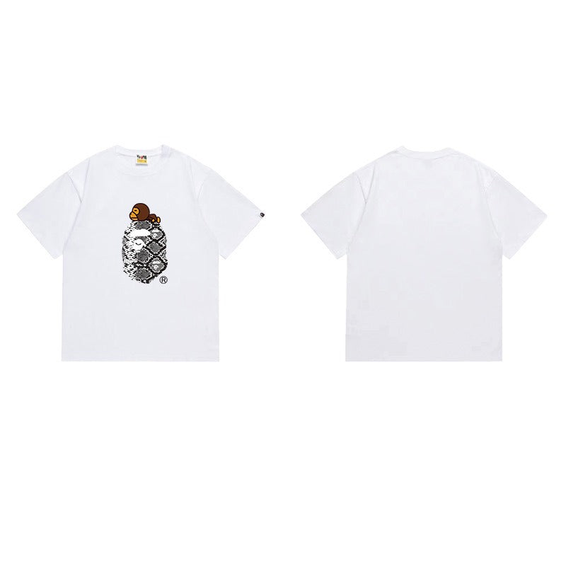 Bathing Shark and ape head print T Shirts NextBlock