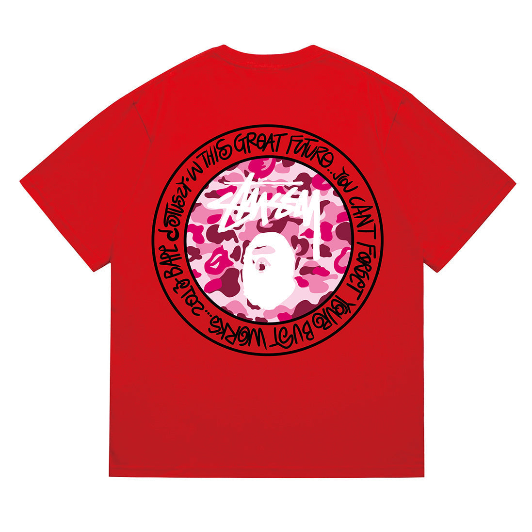Bathing Shark and ape head print T-Shirt NextBlock