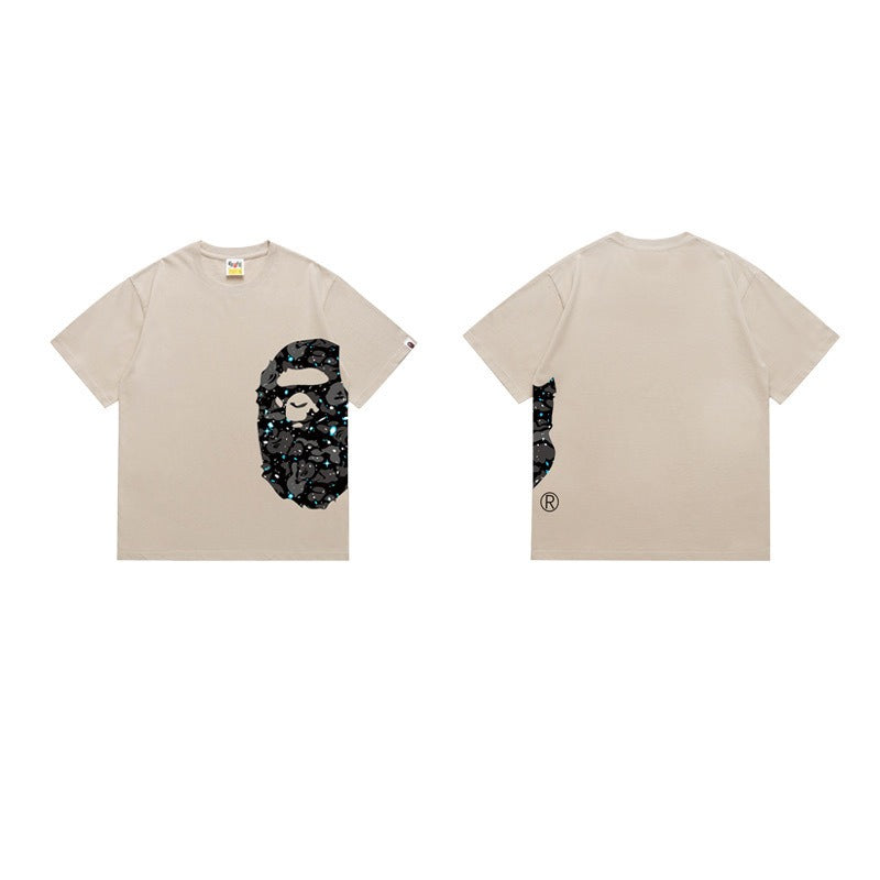 Bathing Shark and ape head print T Shirts NextBlock