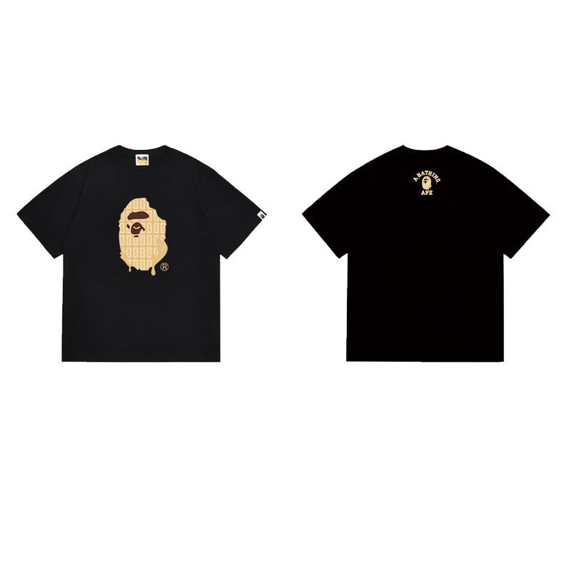 Bathing Shark and ape head print T Shirts NextBlock