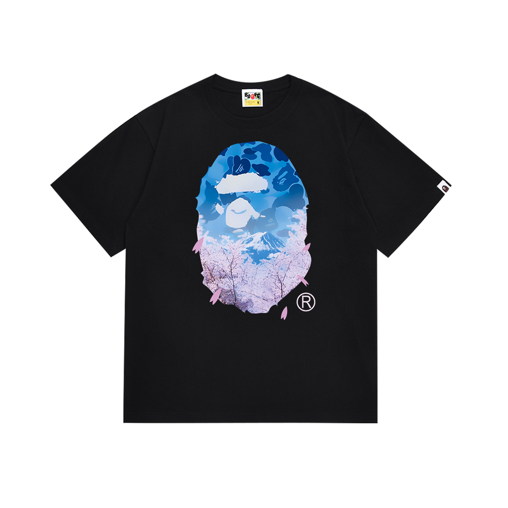 Bathing Shark and ape head print T Shirts NextBlock