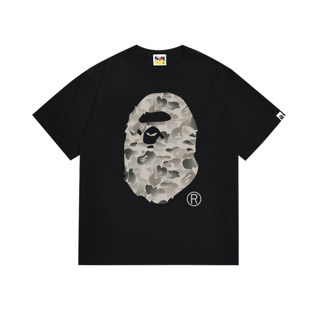 Bathing Shark and ape head print T-Shirt NextBlock
